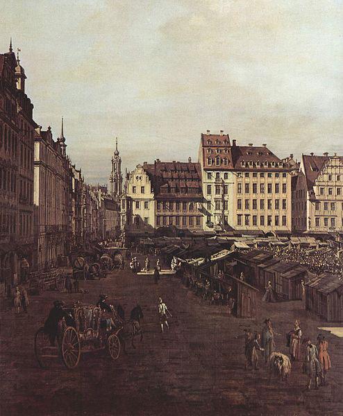 Bernardo Bellotto Ansicht von Dresden, Der Altmarkt von der Seegasse aus Germany oil painting art